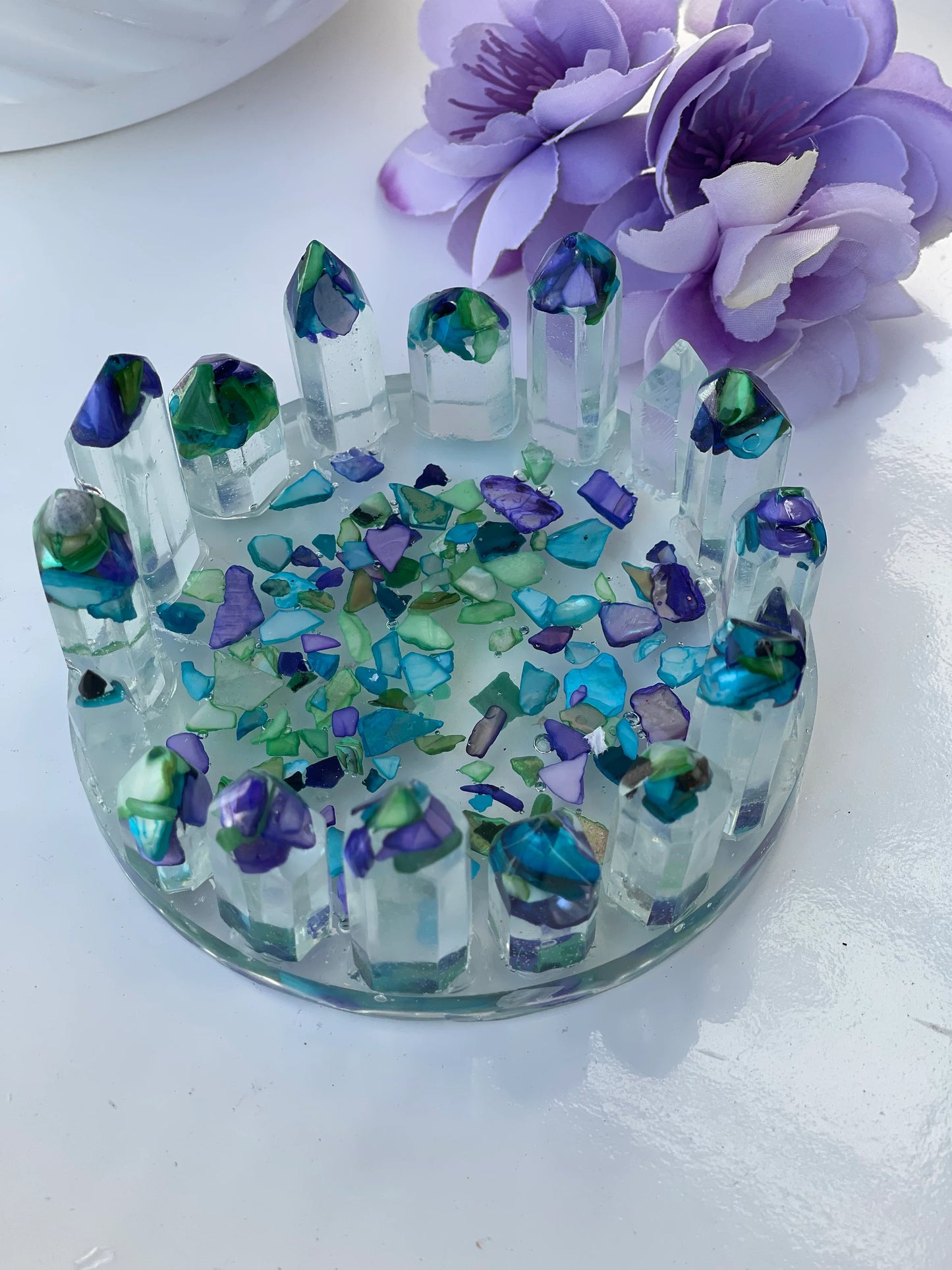 Seashell Resin Candle Holder / Small Candles & Tea Lights