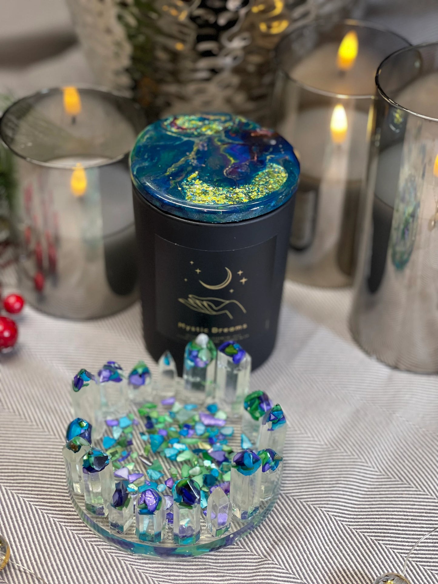 Seashell Resin Candle Holder / Small Candles & Tea Lights