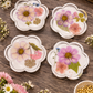 Real Flower Resin Coasters – Soft Pink Handmade Floral Drink Coasters, Flower Shaped Set (4.84 x 4.53 in)
