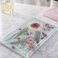 Real Flower Resin Vanity Tray – Acrylic Makeup Organizer with Pressed Flowers (9.65 x 5.9 in)