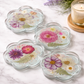 Real Flower Resin Coasters – Handmade Floral Drink Coasters, Flower Shaped Set (4.84 x 4.53 in)