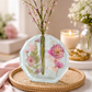 Tube Flower Vase – Soft Aqua Modern Polygon Glass Plant Vase (6.7 x 6.4 in)