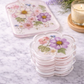 Real Flower Resin Coasters – Soft Pink Handmade Floral Drink Coasters, Flower Shaped Set (4.84 x 4.53 in)