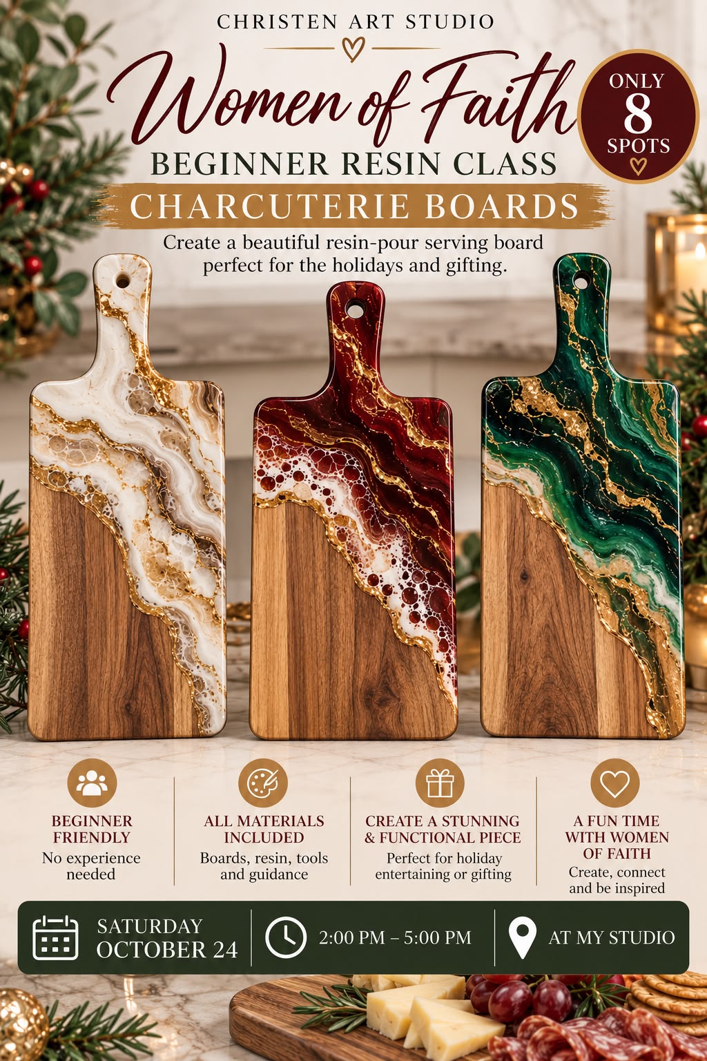 Resin Charcuterie Board Workshop — Oct 24, 2026