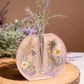 Tube Dried Flower Vase – Taupe Color Glass Tube Plant Vase (6.7 x 6.4 in)