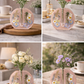 Tube Dried Flower Vase – Taupe Color Glass Tube Plant Vase (6.7 x 6.4 in)