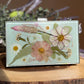 Real Flower Resin Clutch Bag – Acrylic Clear Evening Purse with Chain Strap for Women