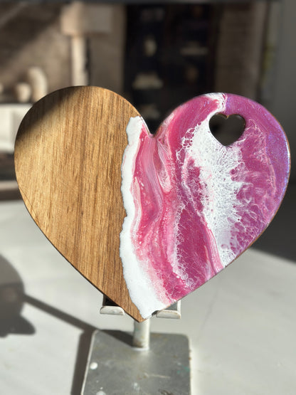 Heart Shaped Cheese Board With knife Set