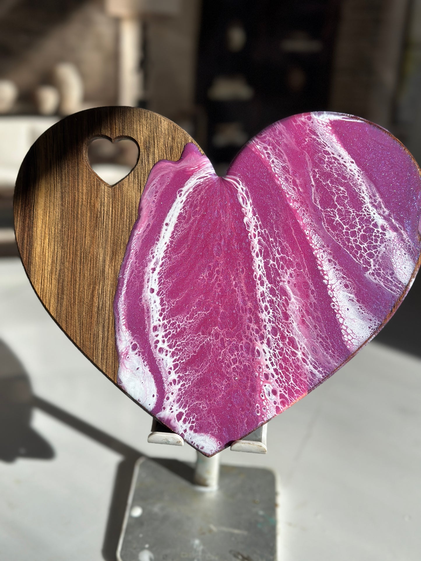 Heart Shaped Cheese Board With knife Set