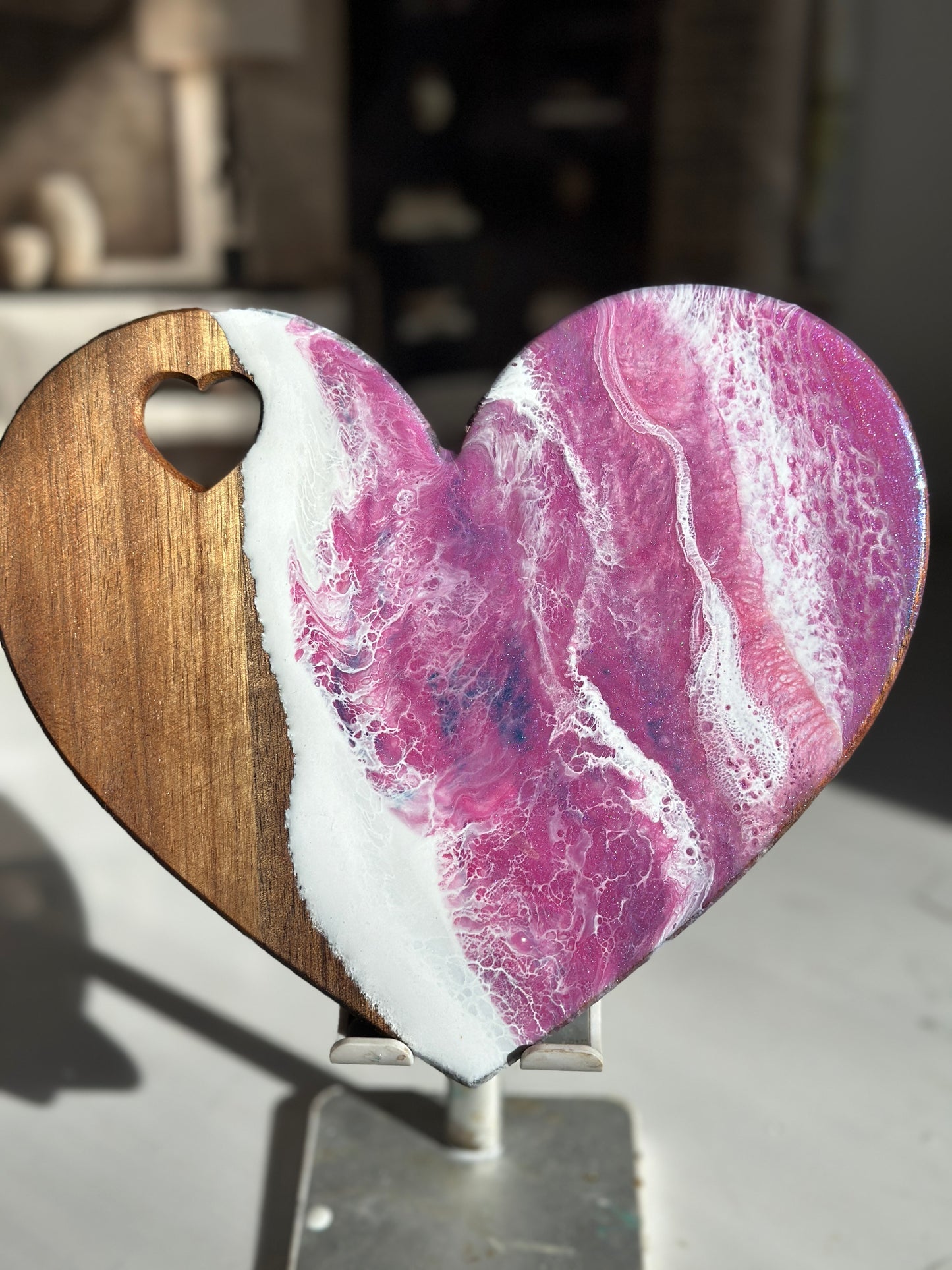 Heart Shaped Cheese Board With knife Set