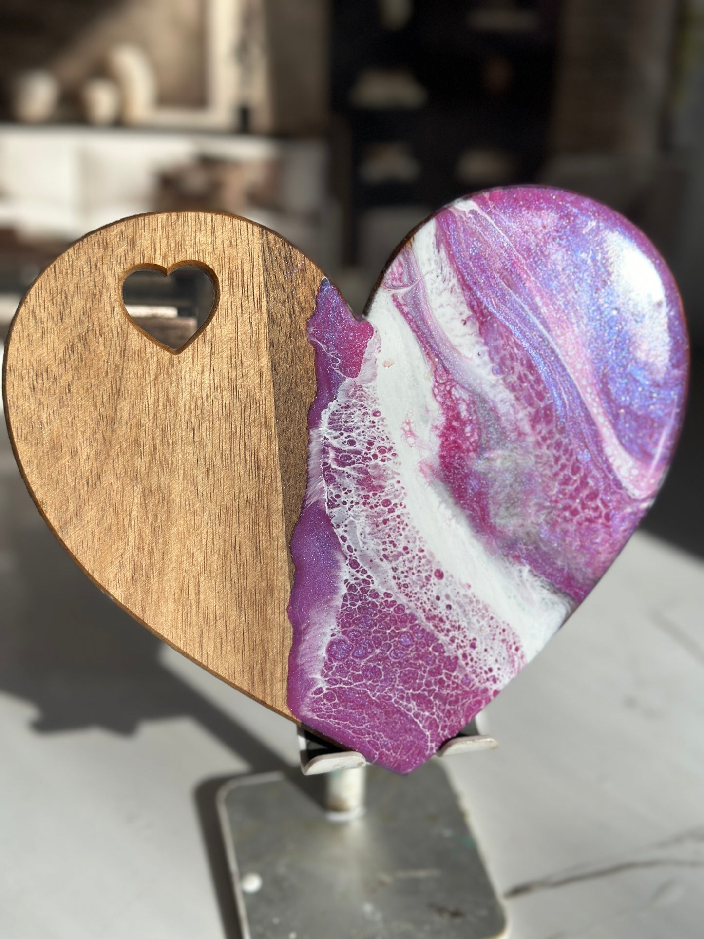 Heart Shaped Cheese Board With knife Set