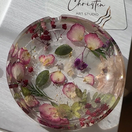 Floral Resin Ashtray