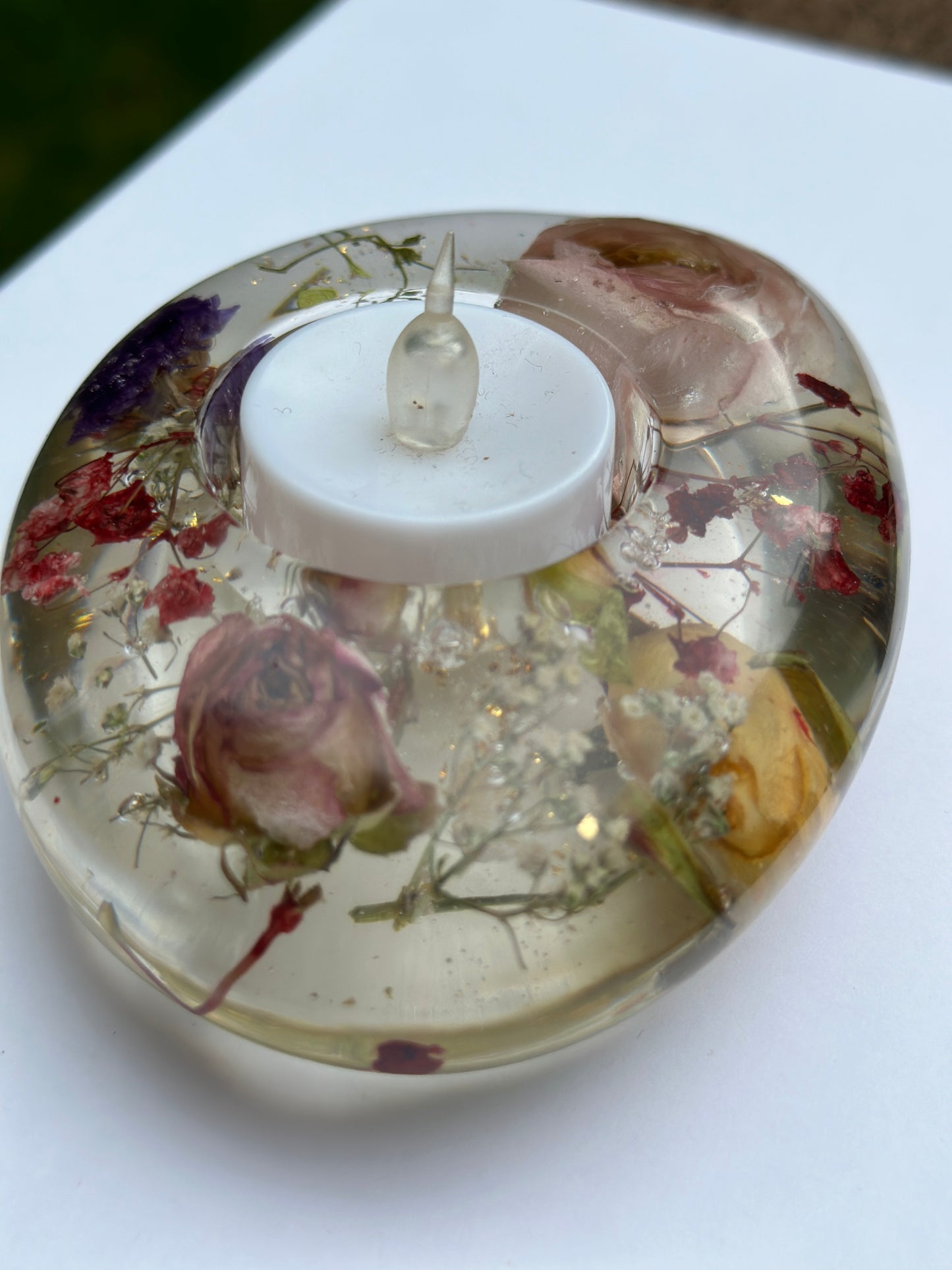 Blossoming Oval Tea Light Candle Holder