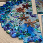Beautiful Real Pressed Flowers with Seashells Geode Shape Coasters