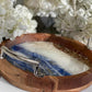 Beautiful Blue Round Wooden Tray with Two Matching Coasters