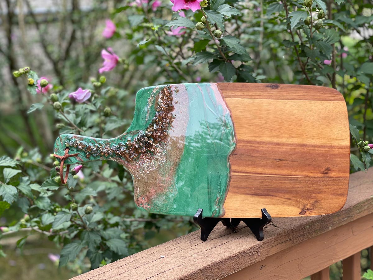 Green & Copper Tray Set