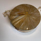 Gold and Brown Round Handbag