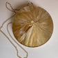 Gold and Brown Round Handbag