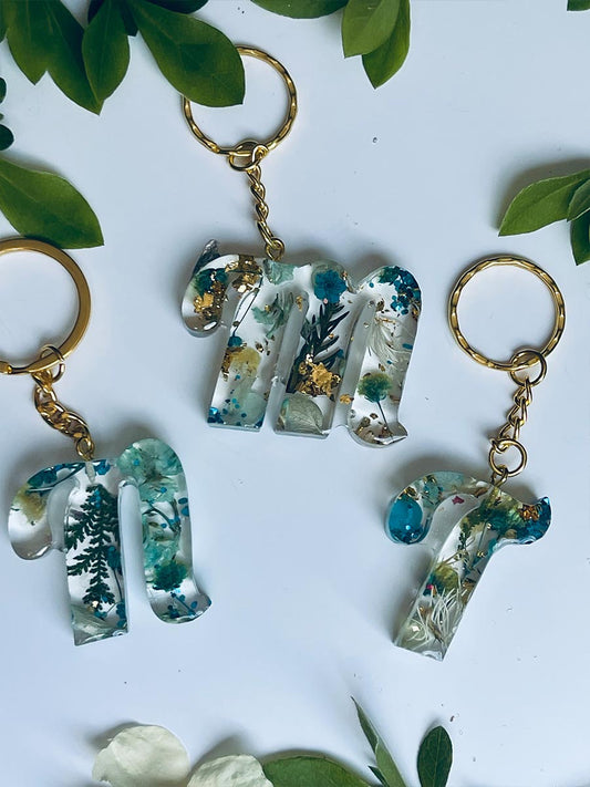 Blue Teal Color Flowers Letters