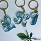 Blue Teal Color Flowers Letters