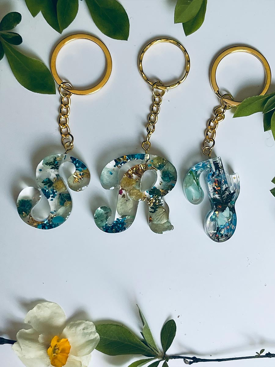 Blue Teal Color Flowers Letters