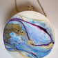 White and Blue Handbag / Clutch