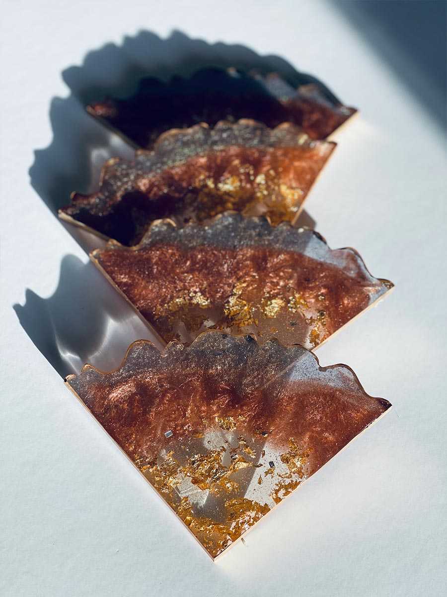 Brown Geode Shape Coasters Set