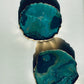 Teal Geode Shape Coasters Set