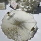 White and Gold Marble Geode Design Tray Set