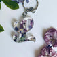 Lavender Flowers with Silver Chain Letters