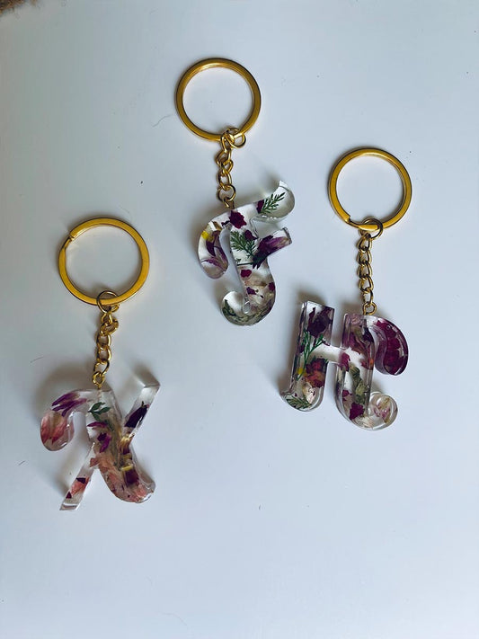 Mix Color Flowers Gold Chain Script Letters