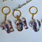 Mix Color Flowers Gold Chain Script Letters
