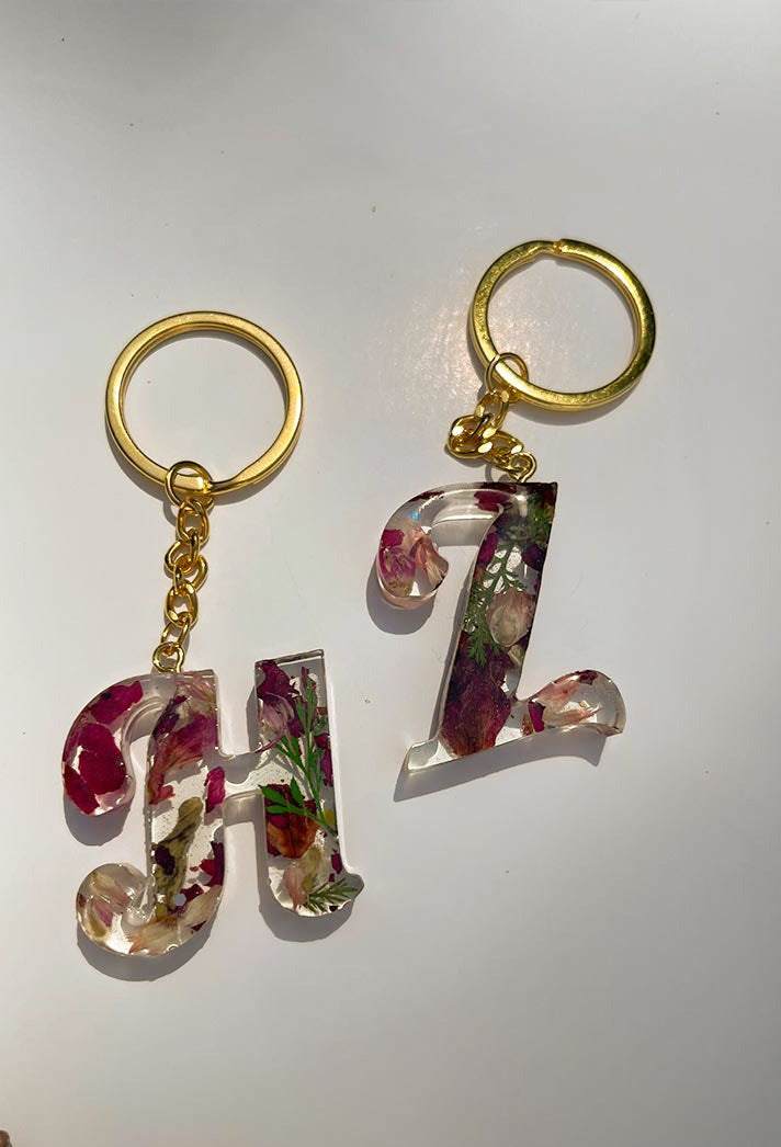 Rose Petals with Gold Chains Script Letters