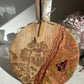 Round Copper Color Geode Design Cheeseboard with Knife
