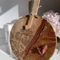 Round Copper Color Geode Design Cheeseboard with Knife