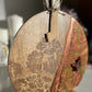 Round Copper Color Geode Design Cheeseboard with Knife