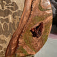 Round Copper Color Geode Design Cheeseboard with Knife