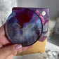 Purple Geode Design Cheeseboard Set with Two matching Round Coasters