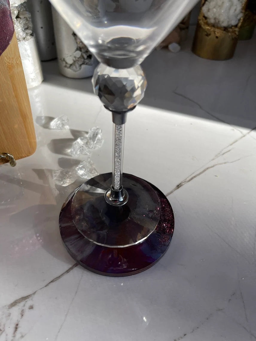 Purple Geode Design Cheeseboard Set with Two matching Round Coasters