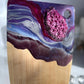 Purple Geode Design Cheeseboard Set with Two matching Round Coasters