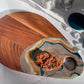 Gold and Teal Color Cheeseboard with Two Round Matching Coaster