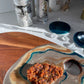 Gold and Teal Color Cheeseboard with Two Round Matching Coaster