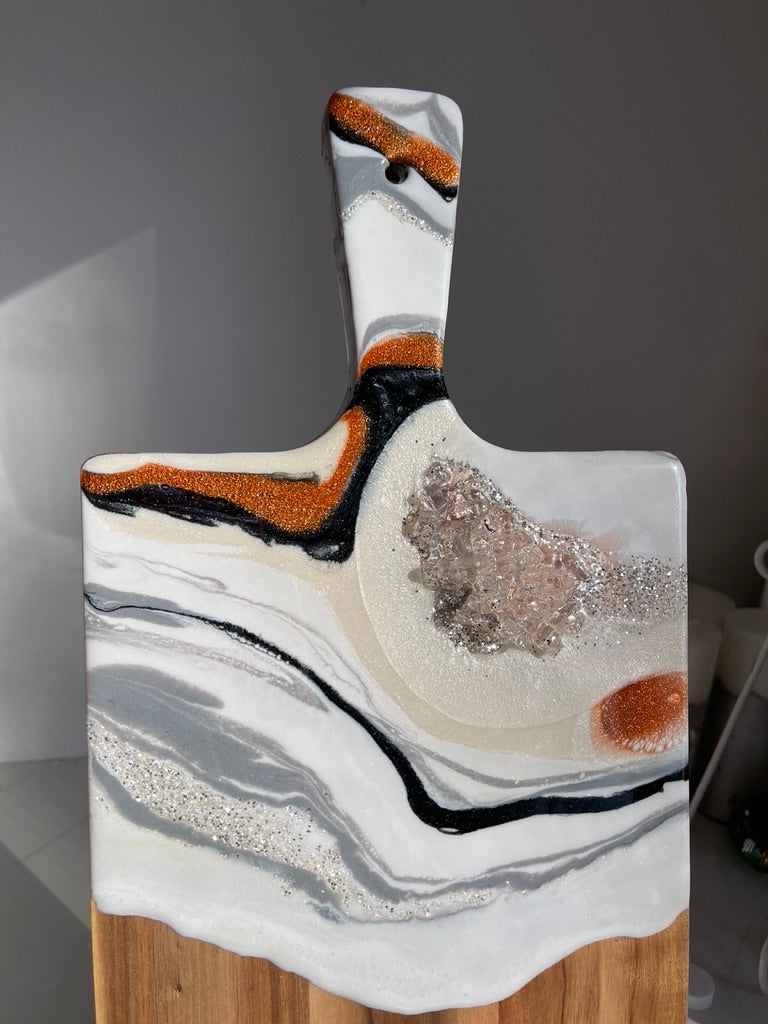 Black White Cheese Board