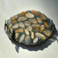 Metallic Silver With Natural Stone Decorative Tray Gold Clear Handles