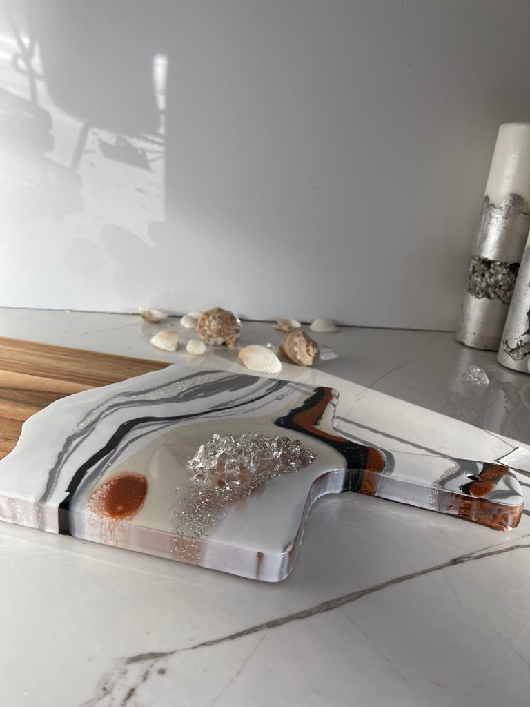 Black White Cheese Board