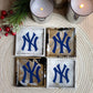 Sports Coasters, New York Yankee's Fan Dream!!! One of a Kind Set of 4 Yankee's Coasters with Beautiful Marble Design