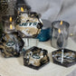 Sports Coasters Jet's Fan Dream!!! One of a Kind Set of 4 Jets Coasters with a Beautiful Brown Gold Marble Design