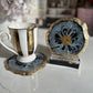 Beautiful Flower Bloom Design Resin Coasters Set