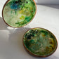 Round Green Crystal Trinket Trays
