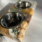 Honey,Yellow Color & Turquoise Beaded Pet Feeder